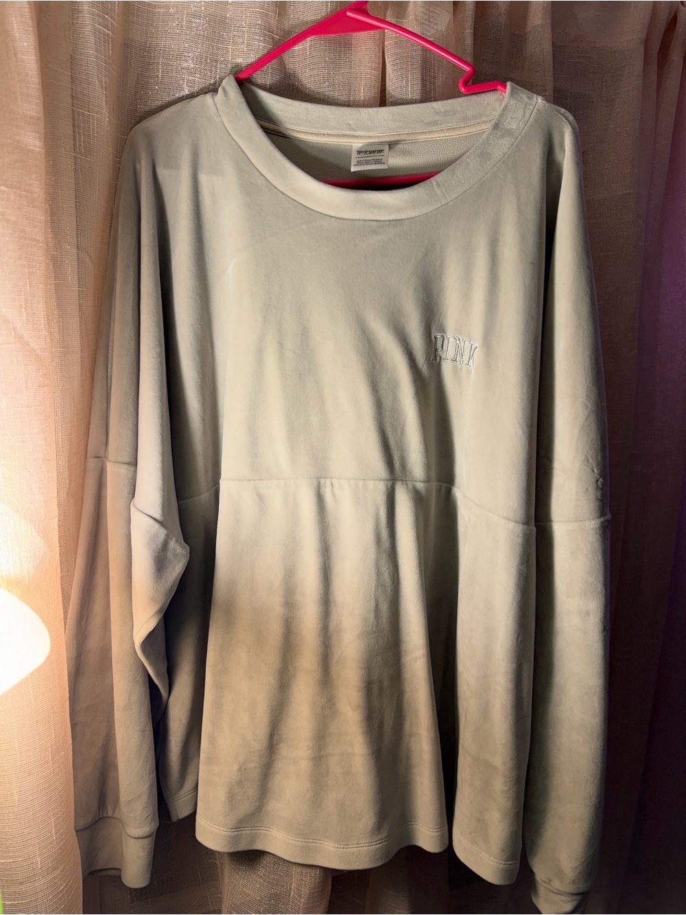 PINK Victoria's Secret Oversized Crewneck Sweatshirt - Light Gray